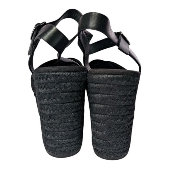 Jcrew NWT black  strap platform wedge espadrilles 6.5 - Picture 6 of 13